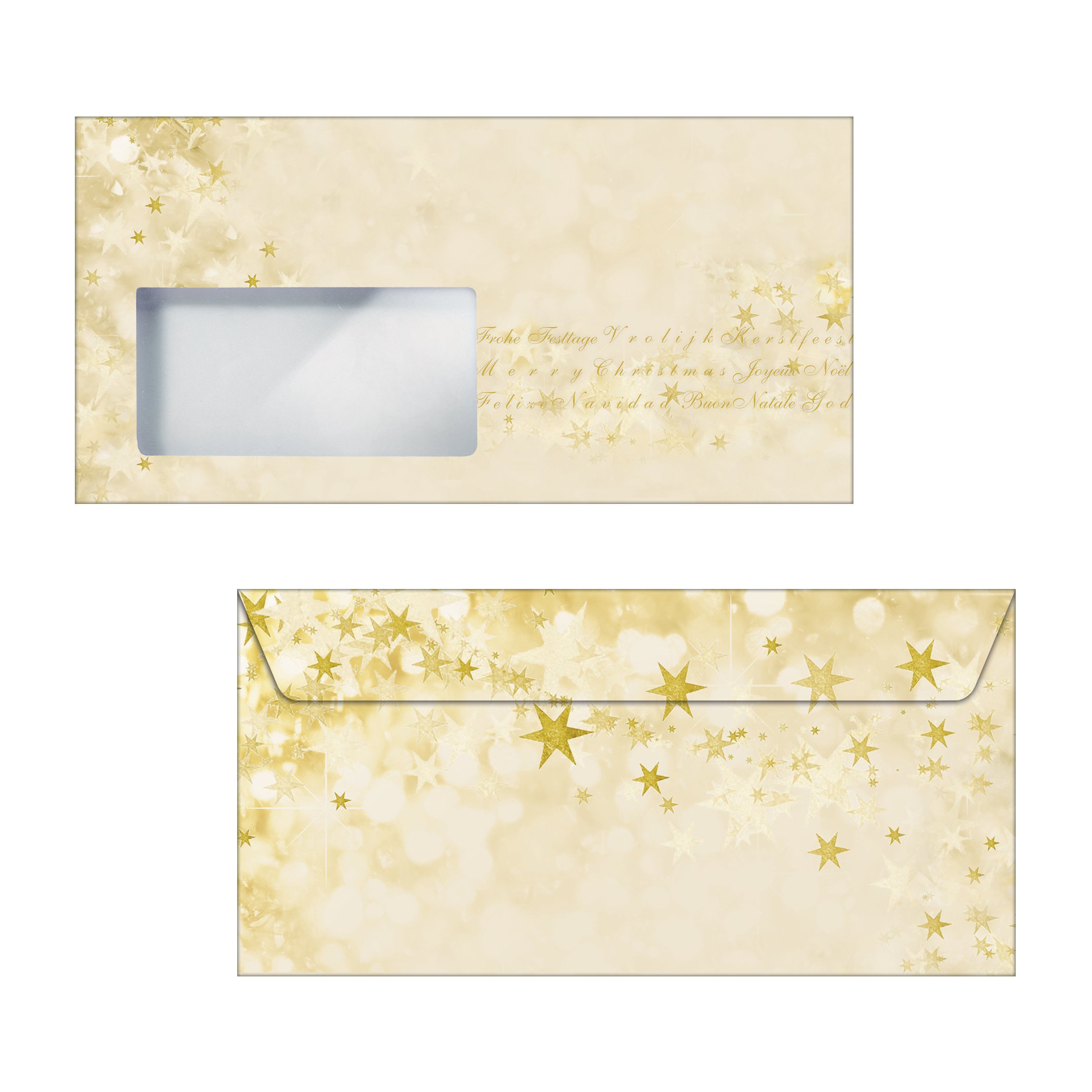 SIGEL DU245 Christmas envelopes "Christmas Glow", DL, with window, 90 gsm, 50 Pieces