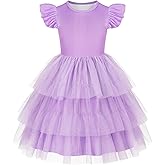 COTRIO Toddler Tutu Dress Girls Casual Dresses Birthday Party Formal Dress Tulle Ruffle A Line Skater Swing Twirly Sundress