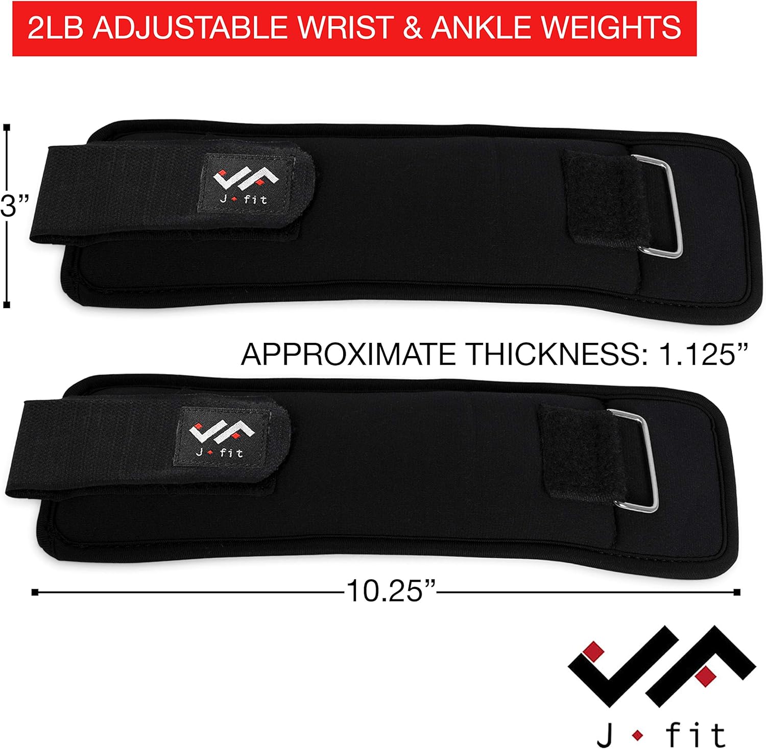 JFIT 2lb Pair Adjustable Wrist Weight (Medium/Large): Sports & Outdoors