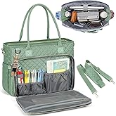RAINSMORE Teacher Tote Bag 15.6 inch Laptop Bag for Women Work Bags Laptop Tote Nurse Bag Professional Computer Messenger with Insulated Pocket, Laptop Briefcase for Office, College, Mint Green