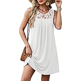 BKRIVE Summer Dresses for Women Beach Cover Up Sleeveless Lace Crewneck Sundress (S-3XL)
