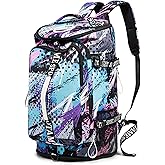 Gym Duffle Bag Backpack with Shoe Compartment,4 ways Travel Backpack for Women and Men,Multi-Functional Weekender bag with Waterproof Layer&Laptop Compartment for Fitness, Travel,Camping