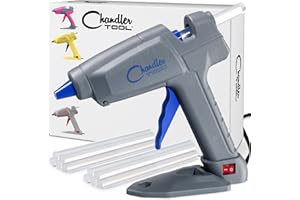 Chandler Tool Full Size Hot Glue Gun And Sticks Set for Crafts and DIY Pistola De Silicona Caliente Inalambrica Complete Heavy Duty Hot Glue Gun Kit With 10 Jumbo Glue Sticks (Blue)