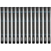 Winn Grips 62DT-JBK Dri-Tac 2.0 series Advance Polymer Technology, 13 Piece Golf Grip Bundle-Midsize (+1/16""), Jet Black-Blue