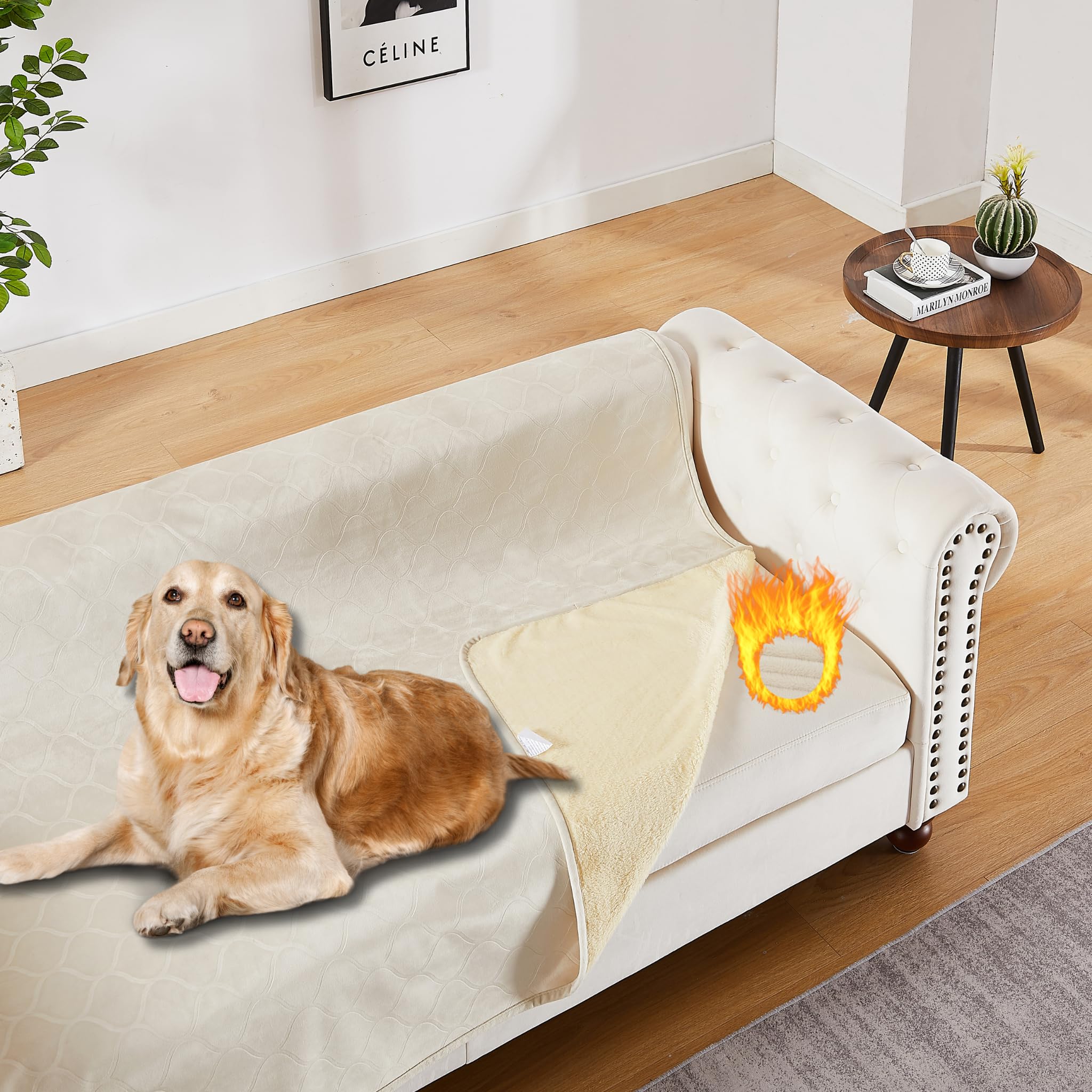 LPMOERA Reversible Couch Cover Waterproof Blanket