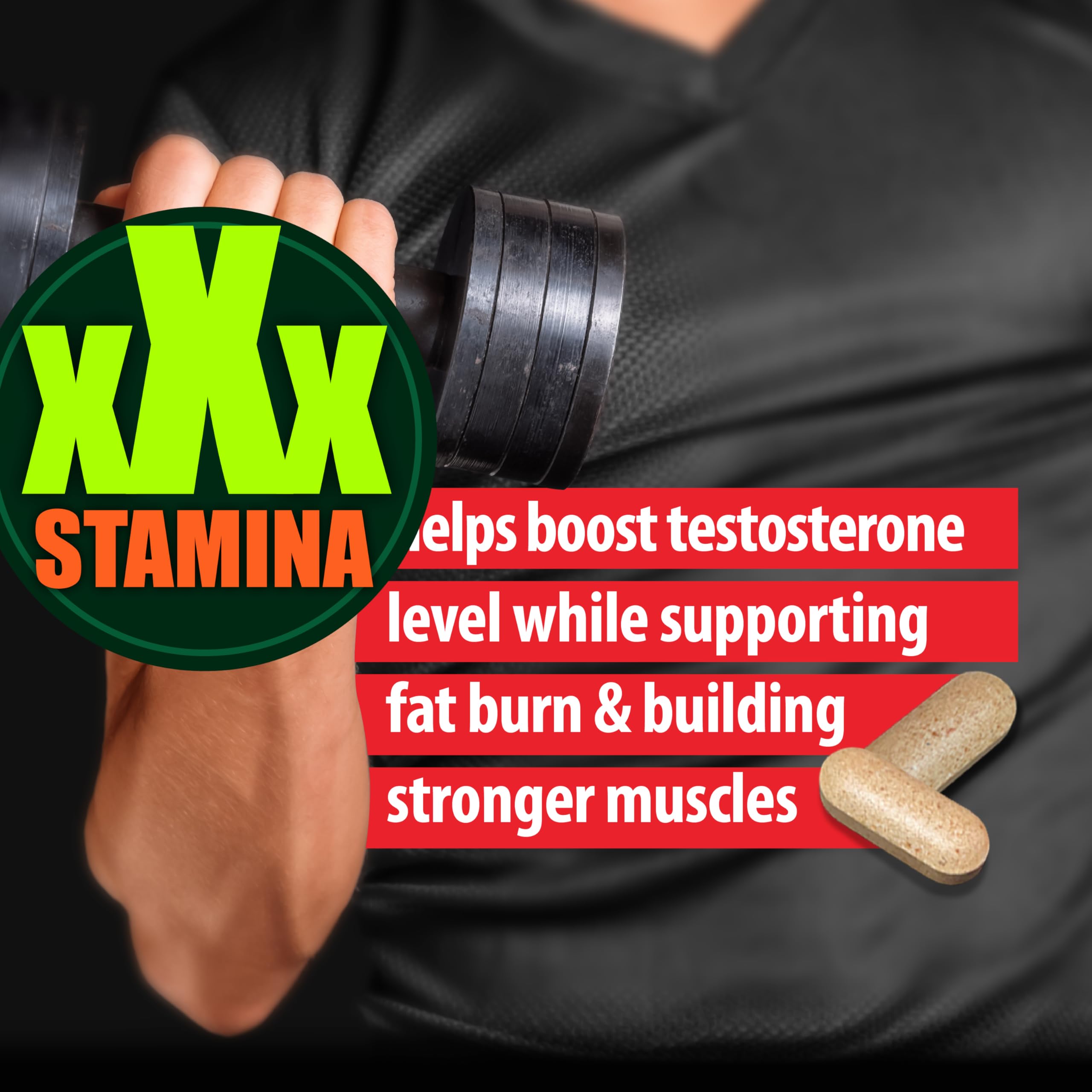 Natural Testosterone Booster for Men at Gym & Bedroom, Happy Wife, Happy Nights - Helps Boost Physical Performance, Restore Vitality and Support Weight Management - 60 Tablets