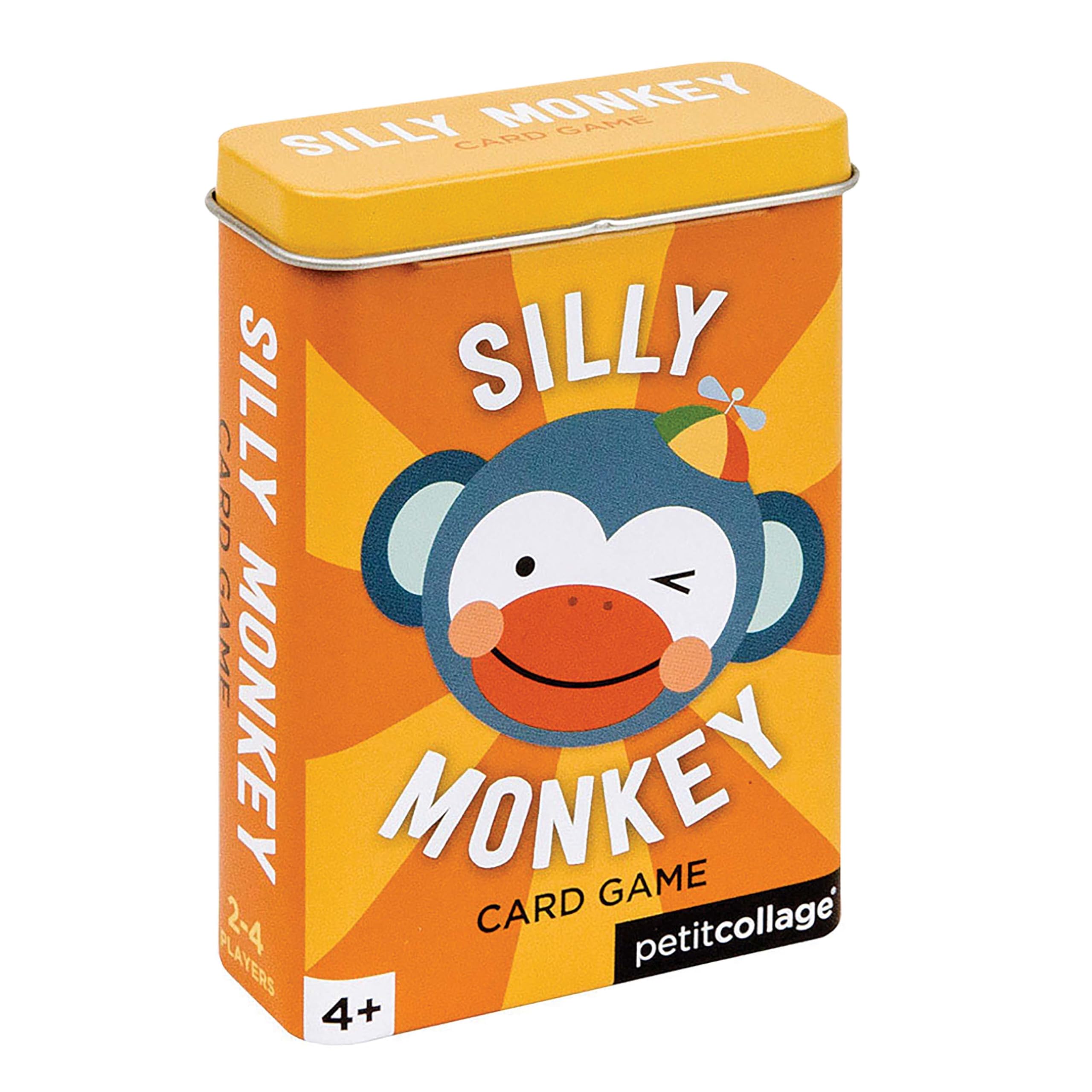 Petit Collage Silly Monkey Kids Card Game – Exciting and Colorful Family Game with Sturdy Storage Tin Included – Easy to Play – Perfect Travel Game for Kids – 2-4 Players, Ages 4+