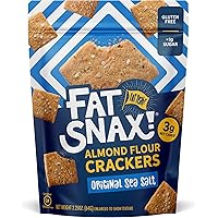 Fat Snax Low-Carb Keto Crackers, Original Sea Salt Flavor, 2.25 Ounce (Pack of 3), Almond Flour Crackers, Certified Gluten-Fr