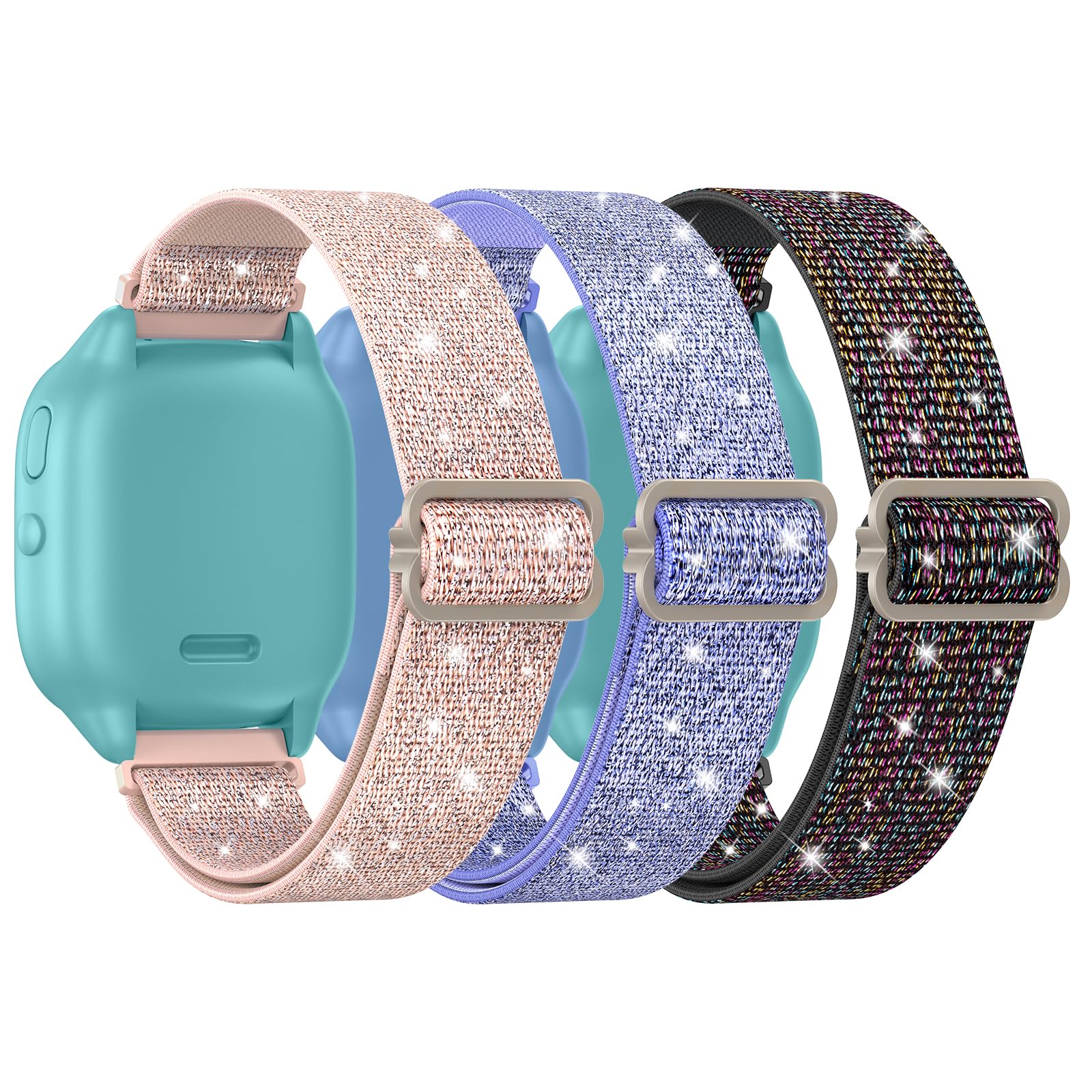 LETOID [3 Pack Stretchy Bands Designed for Gizmo Watch 3 Adventure 3 2 1 /Gabb Watch 3e 3 2 1 /SyncUP Watch/Cosmo Jr Track, Soft Breathable Elastic Replacement Strap Loop 20mm Small Size Wristband