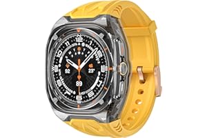 VEVEXIAO Transparent Designer Rugged Case with Band Compatible with Samsung Galaxy Watch 7 Ultra Band (2024),Luxury Crystal Clear Military Protective Cover Bumper Tactical for Galaxy Watch 7 47mm Ultra Strap