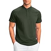 Viodia Mens Golf Shirts Collarless Quick Dry Summer Shirt Casual Short Sleeve Moisture Wicking Polo T Shirts