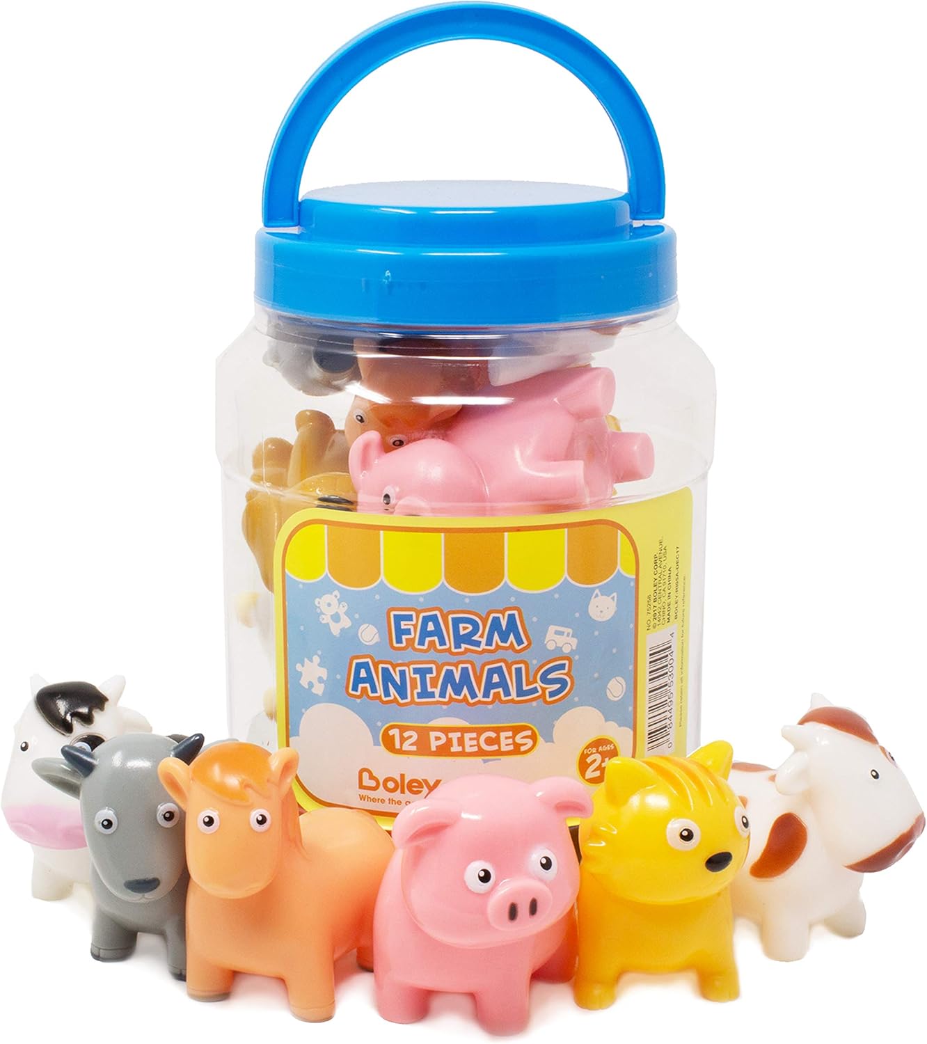 bucket of plastic animals