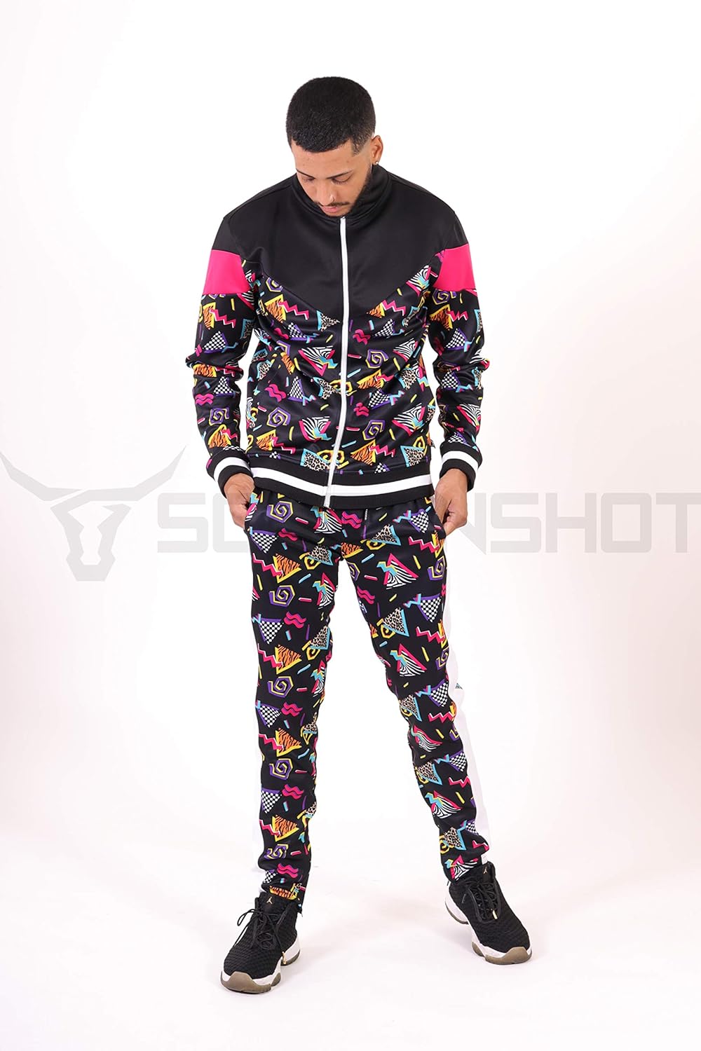 SCREENSHOT Mens Urban Hip Hop Premium Track Jacket - Slim Fit Side Taping Sportswear Urbanwear Streetwear Fashion Top at  Men’s Clothing store