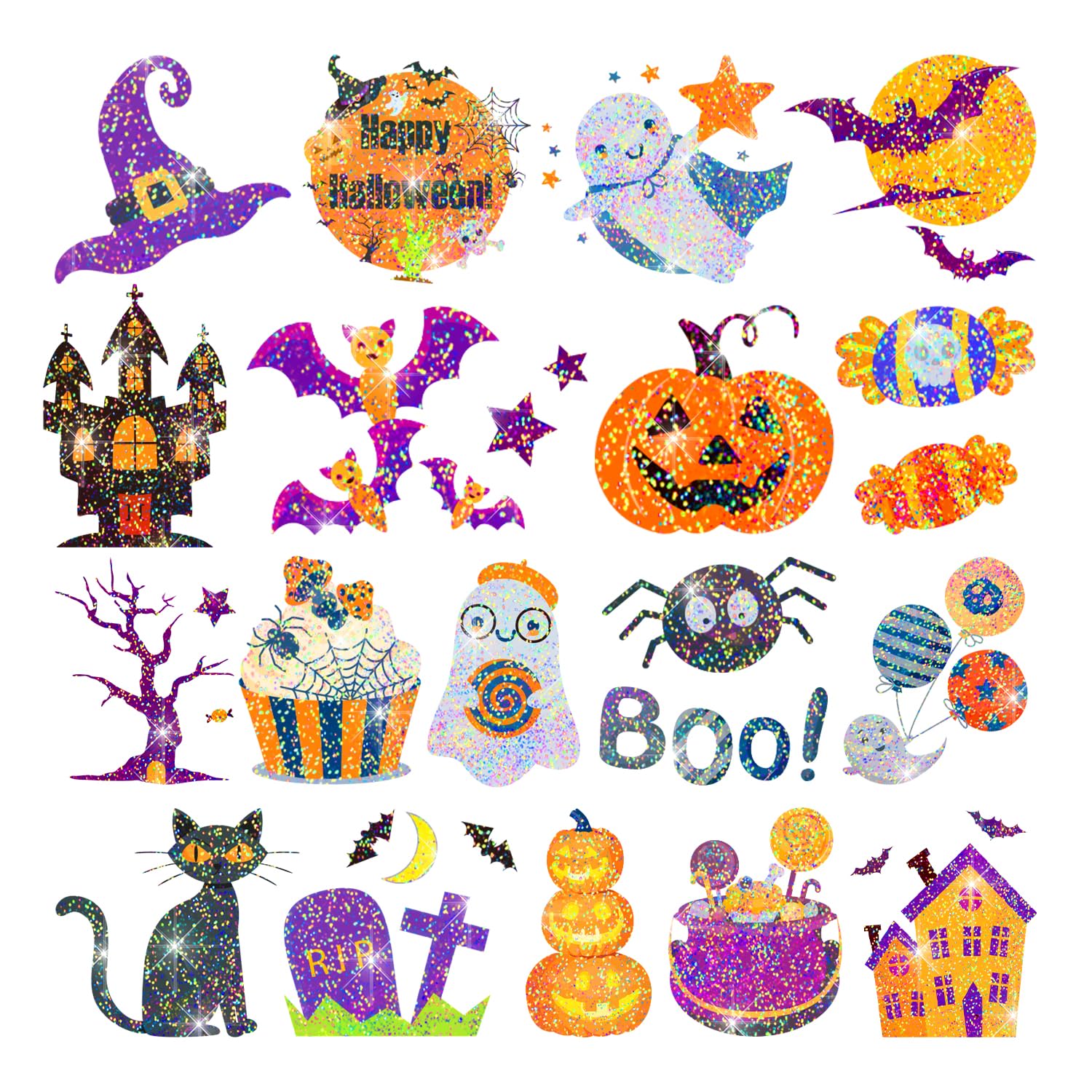 Leesgel Halloween Glitter Tattoos for Kids, 280pcs Temporary Tattoo Stickers for Halloween Costumes Decorations Make Up Toys, Party Bag Fillers for Boys Girls Games Treats Activities