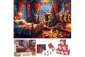 YASTOUAY Advent Calendar 2024 Christmas Jigsaw Puzzles 24 Days Countdown Calendars for Kids, Boys, Girls, Teens, 1008 Pieces Puzzle Dog Advent Calendar Ideal Christmas Holiday Family Game Gifts, 19.68”x 27.56”
