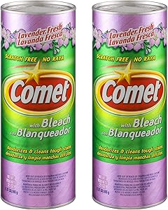 Comet Cleaner with Bleach Powder, Lavender Fresh, 21-Ounces, Scratch-Free, 2-Pack