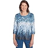 Ombre Animal Skin Three Quarter Sleeve Top