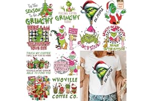 BABOIES Christmas Iron on Decals Transfer, Funny Christmas Heat Transfer Stickers Iron on Patches for Clothes T-Shirts Pillow Cover Hoody Bag Xmas DIY Craft Supplies Vinyl Stickers (12PC-B)