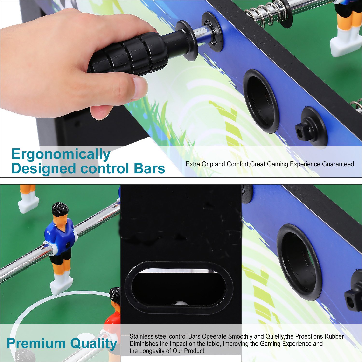 AIMADO Futbolín Competición de Mesa , Mesa de Futbolín, Fútbol Deportes Mesa de Juegos 61.3 x 79 x 121.3cm Negro( EU STOCK)