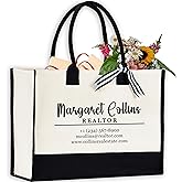 SoGoodKids Custom Business Tote Bags for Women | Personalized Tote Bag for Realtor Supplies | Real Estate Agent Gifts for Women | Realtor Gift for Woman
