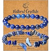 DUQGUHO 2Pcs Butterfly Bracelets for Women Healing Crystals Bracelets for Women Natural Gemstone Bead Bracelet Cute Butterfly Charm Bracelet Stretch 8mm Crystal Jewelry Gifts for Women