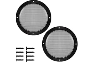 bociloy 2PCS 6.5” Black Speaker Grill Covers, Round Metal Mesh Guard Protectors, Universal Decorative Grille with ABS Plastic Frame for DIY Home Speaker Car Audio Stereo Woofer Subwoofer
