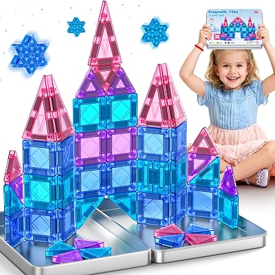 Mini Magnetische Bausteine 40PCS Magnetbausteine Reiseset Spiel
