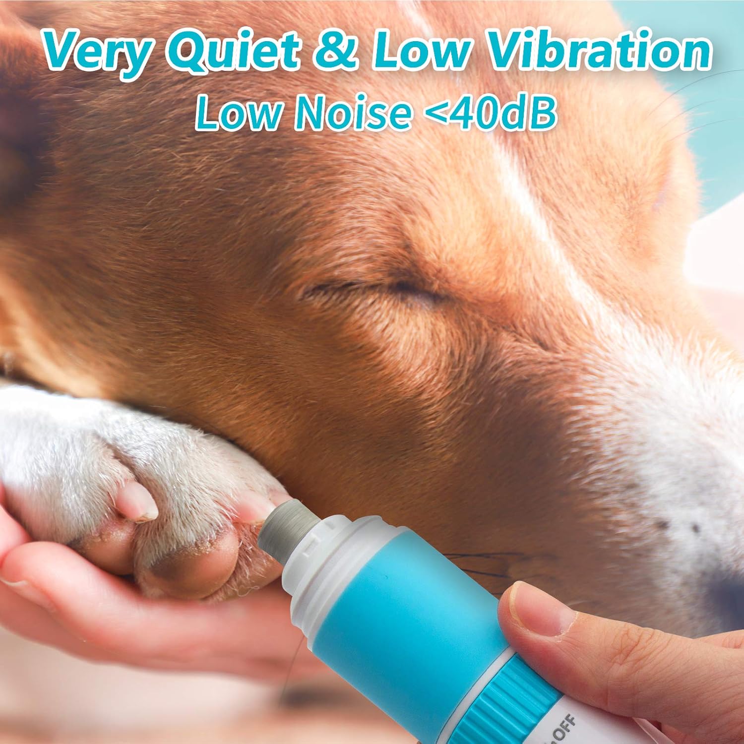HIRALIY Dog Nail Grinder Upgraded Electric Pet Paw Clipper Trimmer Quiet with 20h Working Time Stepless Speed Regulation Pet Nail Grinder Electric Nail File for Dogs and Cats Weight Less Than 55lb