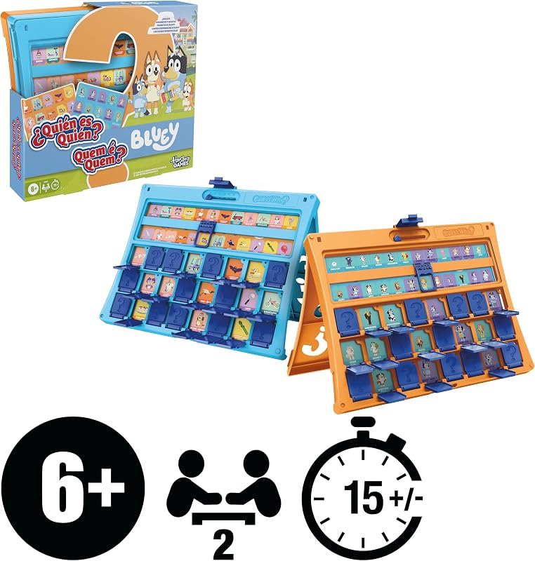Jogo Quem é Quem para Crianças? Edição Bluey, Jogos de Tabuleiro Família & Viagem, 6+ - Versão espanhola - portuguesa