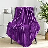 Exclusivo Mezcla Fleece Purple Throw Blanket for Couch, Sofa, Super Soft and Warm Blankets, All Season, Cozy, Plush, Lightweight, 50x60 Inches