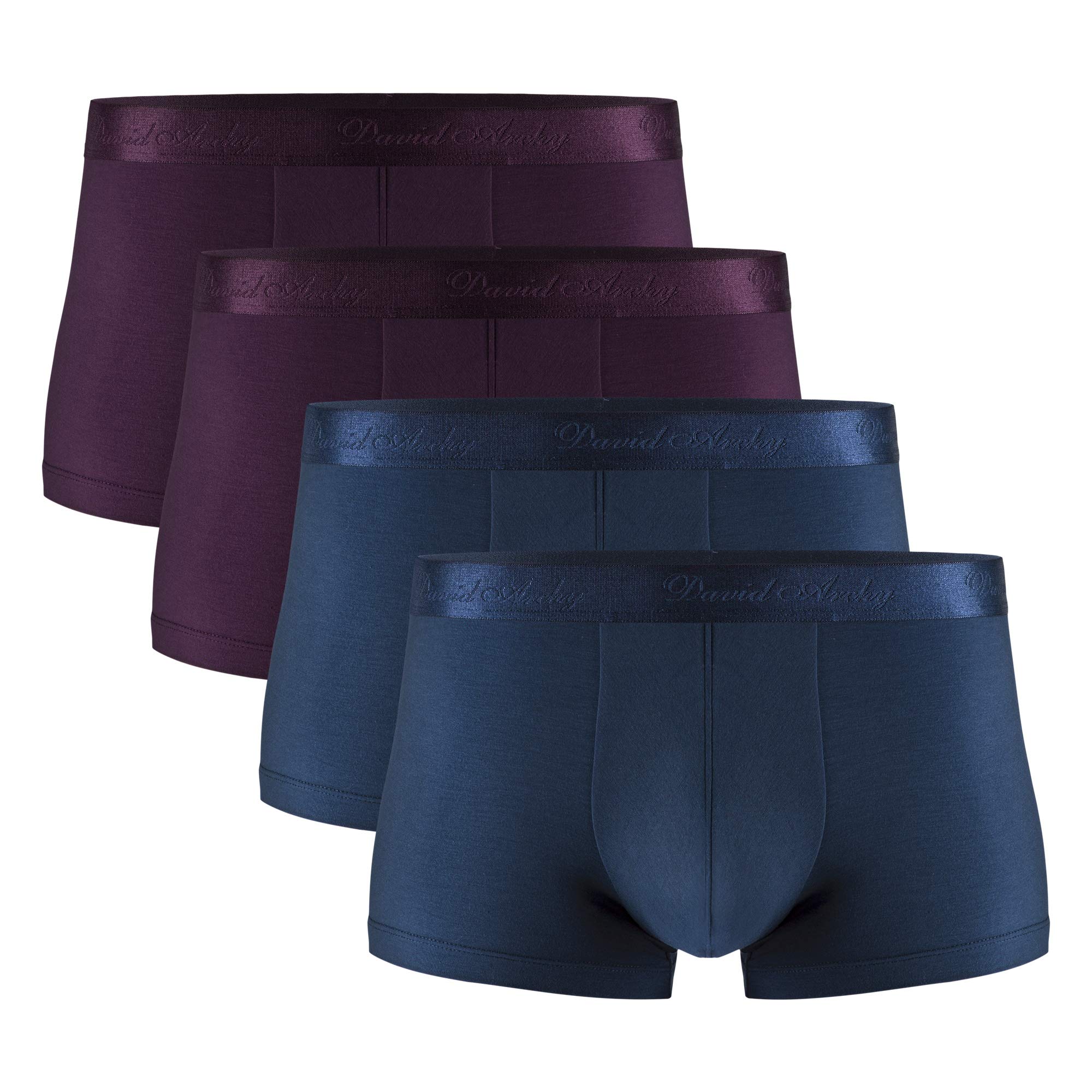 DAVID ARCHYMens Underwear Ultra Soft Micro Modal Support Pouch Trunks Moisture Wicking Boxer Briefs for Men 3 or 4 Packs