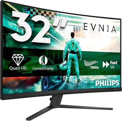 Philips Evnia 31.5 Inch QHD Curved Gaming Monitor 180 Hz