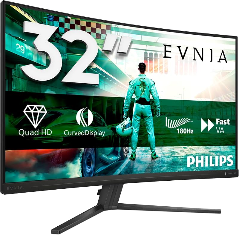 Philips Evnia 31.5 Inch QHD Curved Gaming Monitor 180 Hz