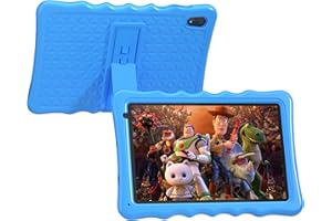 BYYBUO Kids Tablet, 10.1 inch Android 13 Tablet for Kids, 2GB RAM 32GB ROM 5000mAh Battery, Toddler Tablets with Bluetooth, WiFi, Parental Control, Dual Camera, Shockproof Case, Light Blue