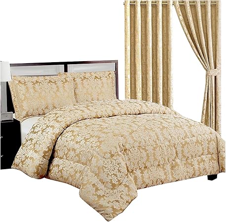Quilted 3 Pieces Bedspread Modern Floral Jacquard Luxury Comforter