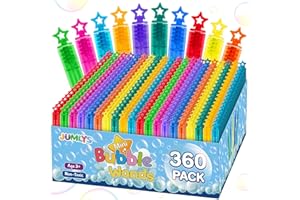 JUMLYS 240 Pcs Mini Bubble Wands in 6 Colors, Bulk Party Favors for Kids, Themed Birthday, Christmas, New Year, Valentine, Carnival, School Classroom Prizes for Boys & Girls, Ideal Goodies Bags Stuffers