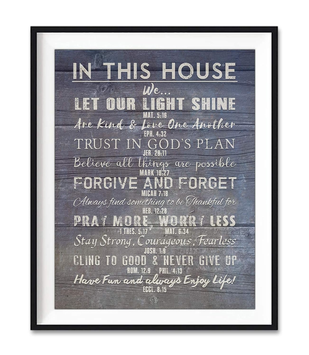 In This House Photo Print, Christian Bible Verse Family