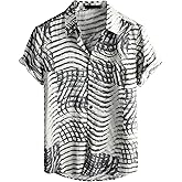 VATPAVE Mens Casual Hawaiian Floral Shirts Short Sleeve Button Down Tropical Shirts Beach Summer Shirts