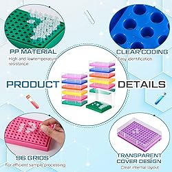 Kingdder 12 Pcs PCR Tube Rack for 0.2ml Micro-Tubes