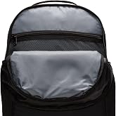 Nike Brasilia Medium Training Backpack for Women and Men with Secure Storage &amp; Water Resistant Coating, Black/Black/White