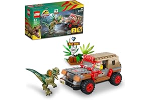 LEGO Jurassic Park Dilophosaurus Ambush 76958 Building Toy Set for Jurassic Park 30th Anniversary, Dinosaur Toy with Dino Figure and Jeep Car Toy; Gift Idea for Grandchildren and Kids Ages 6 and Up