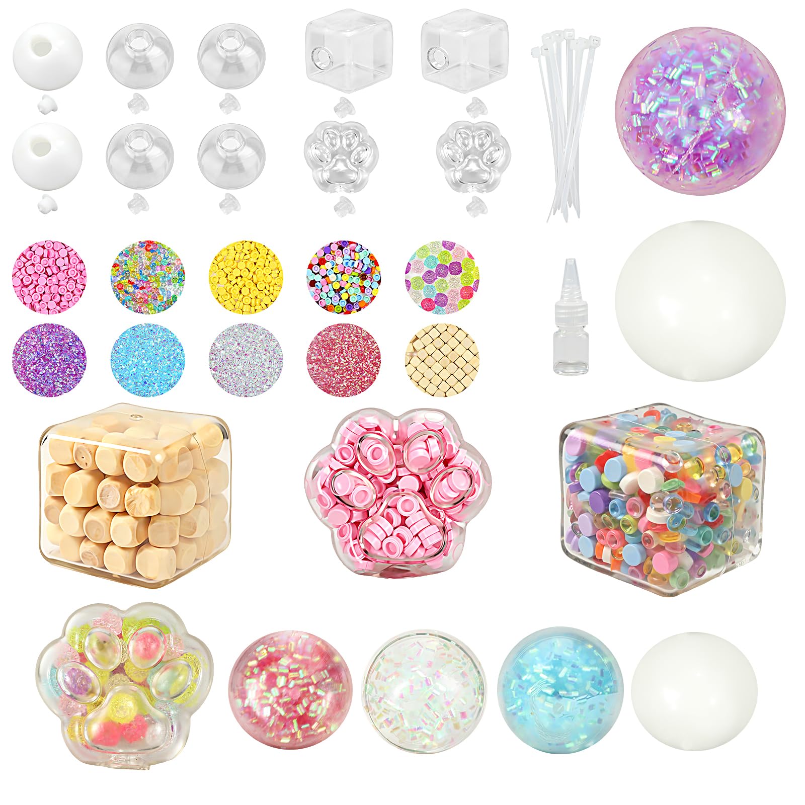 DIY Stress Ball Making Kit - 10 TPR Skins - Immersive Asmr Ball Squishy kit- Craft Kits Stress Balls - Handmade Make Your Own Fidget Stress Balls Kit for Adults - Crunchy Relaxing