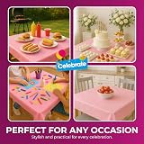 SOL 3pk Pink Plastic Tablecloth 121 x 121cm Heavy Duty Spill Protection view 7