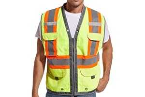 ArcRidge Reflective Safety Vest for Men and Women - Class 2 High Visibility Construction Ves Dual Tone Reflective