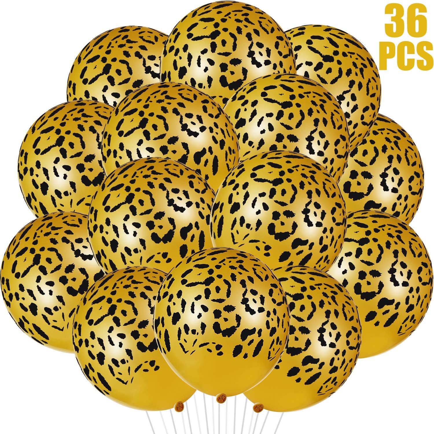 Gejoy 36 Pieces Leopard Balloons Cheetah Balloons Leopard Print ...