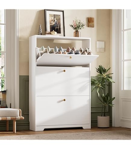 Amazon.com: Shoe Cabinet,Shoe Storage Cabinet with 4 Flip Drawers