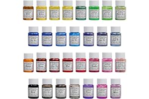 Mica Powder for Epoxy Resin Dye, 30 Colors Epoxy Resin Color Pigment for Candle,Soap,Slime Making, Mica Pigment Powder for Re
