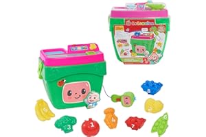 CoComelon Veggie Fun Learning Basket, Pretend Play Food, Preschool Learning and Education, 10-pieces, Music and Sounds, Officially Licensed Kids Toys for Ages 18 Month by Just Play