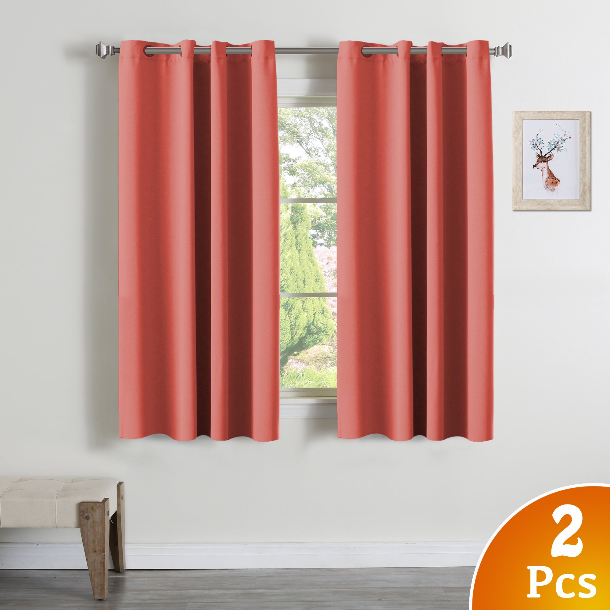Turquoize 99 Blackout Curtains Energy Efficient Solid 2 Panels