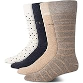 Calvin Klein Mens Dress Socks - 4 Pack Soft Cotton Blend Crew Length Work Socks for Men for Casual Business & Formal Wear